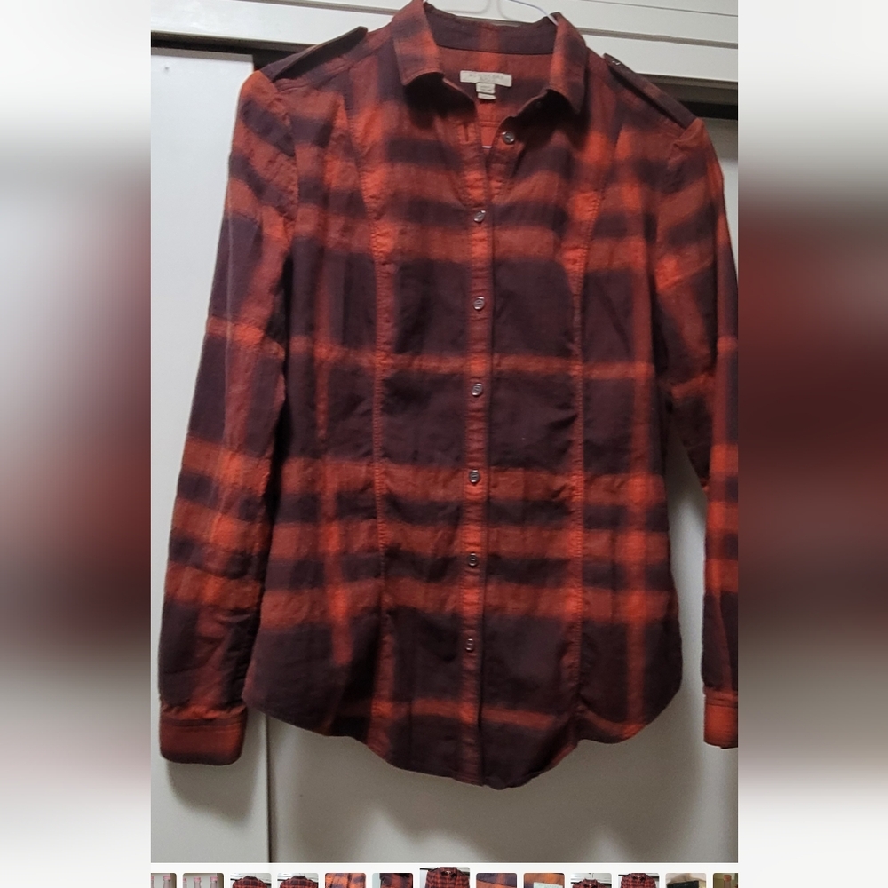 Burberry  Brittbrown plaid cotton women's button blouse med